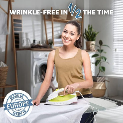 Bartnelli by Rorets Classic Ironing Board - EZ-Glide Technology, Height Adjustable, 13x43 Surface, Premium 4-Layer Cover