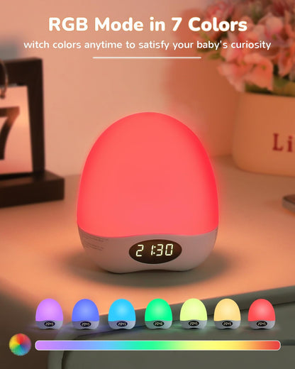 Skiennix Egg Night Light - Portable Rechargeable Baby Nightlight with Touch Control & RGB Colors