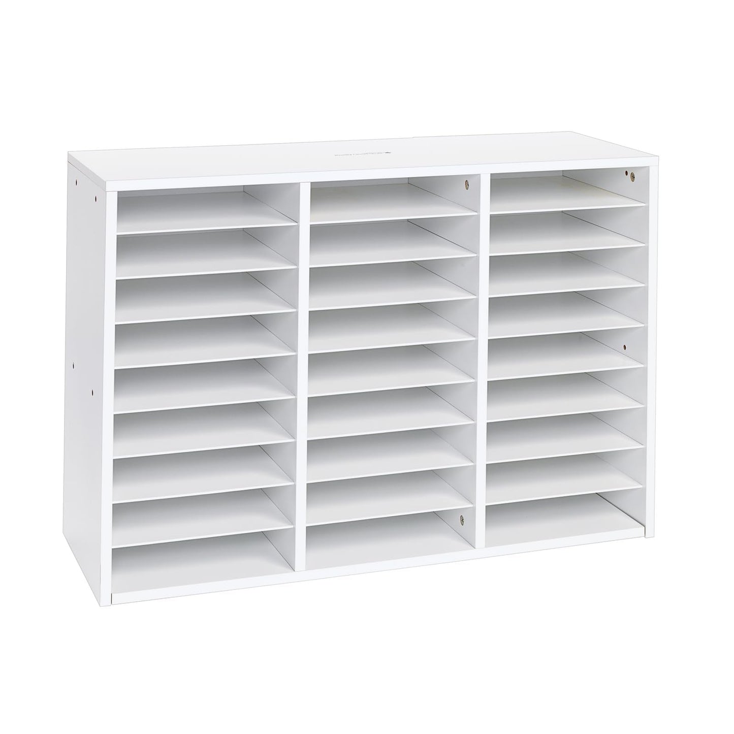 Really Good Stuff White 27-Slot Mail Center with Tan Trays