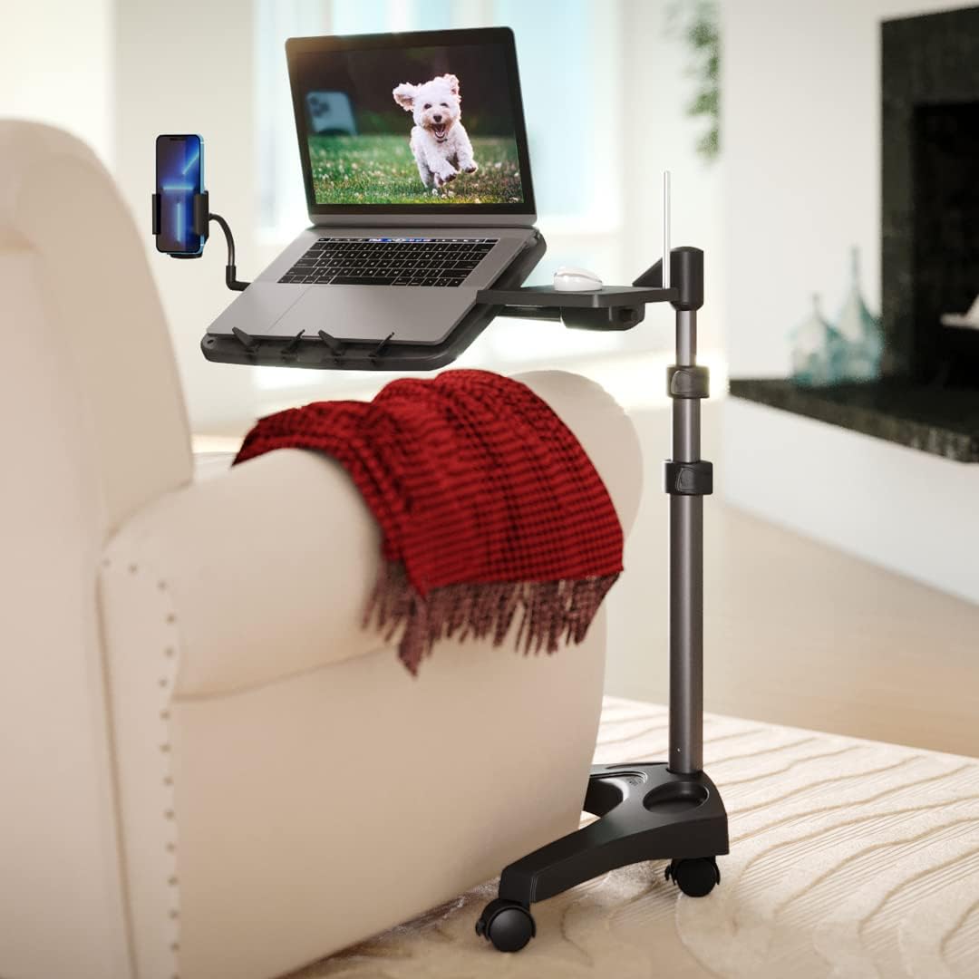 LEVO G2 V16 Mobile Laptop Stand Desk Rolling Cart Adjustable with Mouse Tray