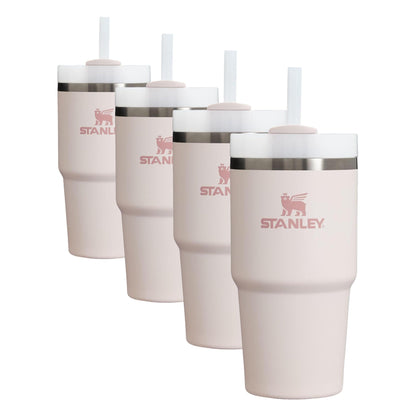 STANLEY Quencher H2.0 Tumbler with Straw 20 oz | Flowstate 3-Position Lid | Cup Holder Compatible for Travel | Insulated Stainless Steel Cup | BPA-Free | Rose Quartz 2.0 (Pack of 4)