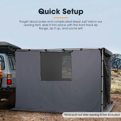 SanHima Awning Room with Floor 8.2Ft x 10Ft - Breatheable Mesh Tent Waterproof Sun Shelter for Overland Camping, for SanHima Pull-Out Side Awning 8.2Ft x 10Ft (Not Included)