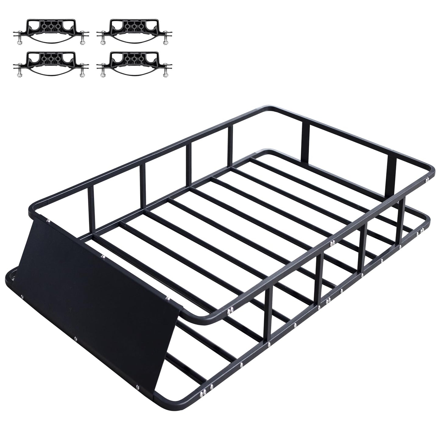 Racketon 64”x39”x8” Roof Cargo Rack for SUV Car Trucks,Heavy Duty Cargo Basket Anti-Rust Top Luggage Rack