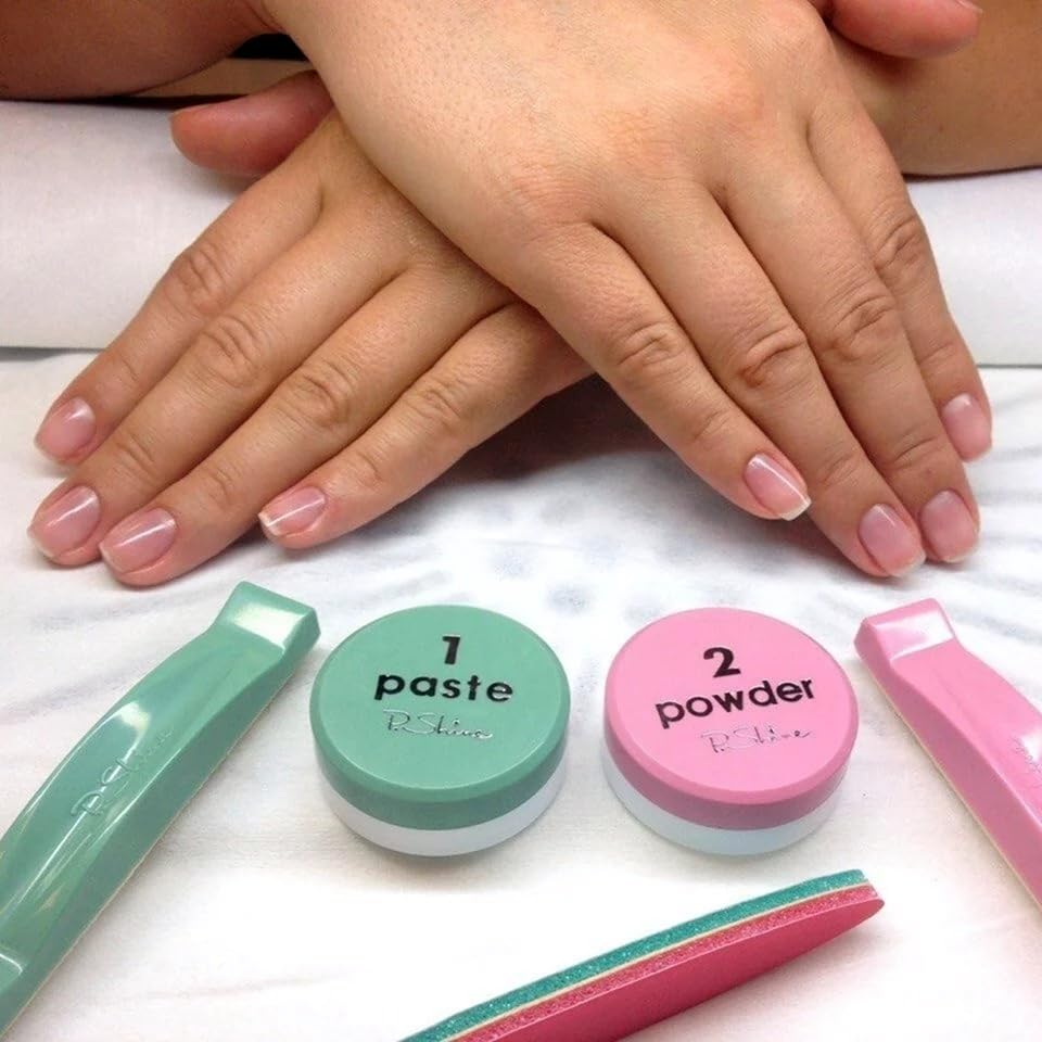 P-Shine Japanese Manicure Set - Powder Nail Kit - Nail Strengthener & Repair for Damaged Nails - Professional Nail Plate Care
