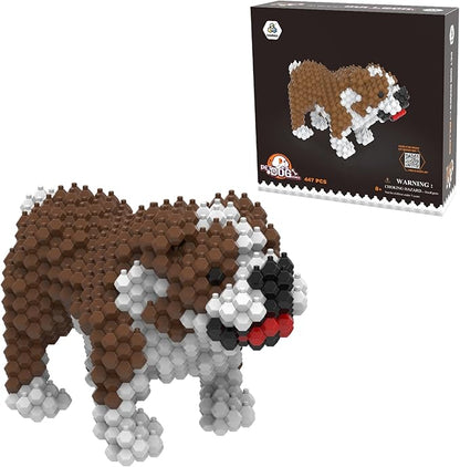 KADELE Cute Dog Building Animal Sets Extremely Challenging STEM Building Blocks Decor for Adults Kids Micro 3D Educational Toys for Boys Girls Ages 8 and UpBulldog