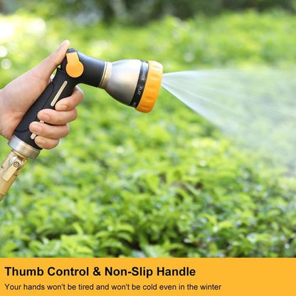 FANHAO Heavy Duty Metal Garden Hose Nozzle - 8 Adjustable Spray Patterns for Versatile Watering