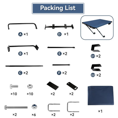 Ajingff Universal Tractor Canopy for ROPS, UV Protection Sunshade Compatible with Compact Tractors, Riding Mowers, Zero Turn Mowers & Lawn Tractors