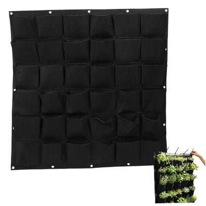 BeVistoso Vertical Garden Planter with 36 Pockets, Living Wall Planter for Indoor Outdoor Use, Thick Non-Woven Fabric Planting Bag (Black, 39.4"x39.4"), Vertical