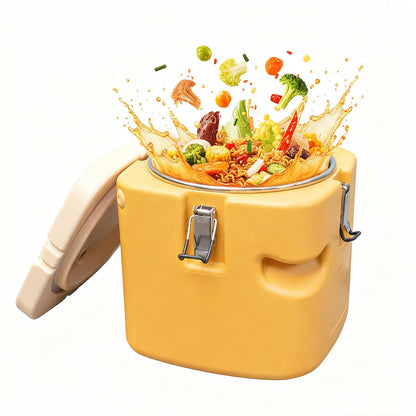3.43 Gallon Insulated Soup Container,13.74 QT Soup Warmers Commercial,Insulated Food Carrier Food Cooler with 4 Buckles, Handles, Soup Carrier for Restaurant, Canteen,Home