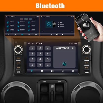 AWESAFE Car Stereo for Jeep Wrangler Jeep Patriot Compass Dodge Ram 1500 2500 3500, 7 Inch Android 13 Jeep JK Carplay Android Auto Bluetooth GPS Navigation Touch Screen Head Unit with Backup Camera