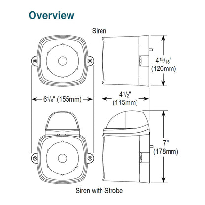 Seco-Larm SH-816S-SMQ/C Enforcer 4-in-1 Multi-Purpose Siren/Strobe, Clear