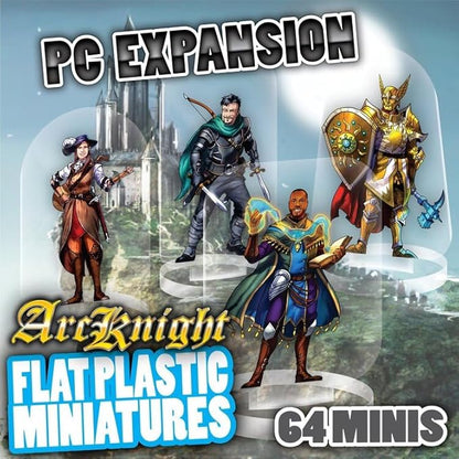 Arcknight Flat Plastic Miniatures: PC Expansion 64 Unique Player character - Themed Minis for DND 5e and Pathfinder Affordable Skinny Figurines for Dungeons and Dragons and Other Tabletop RPG Games