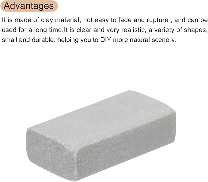 MECCANIXITY Miniature Bricks Clay Mini Wall Brick Model Brick Building Set for Model Building Dolls Pet Houses Garden Grey Pack of 400 Scale 1/16 16x9x5mm/0.63x0.35x0.2
