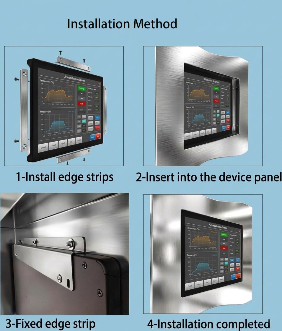 RIUIIN 8 Inch Open Frame Capacitive Touchscreen Monitor, Open-Frame Monitor,1024x768 Resolution Waterproof IP65,VESA+Panel Mount, for Kiosk, Automation, POS,Vending,Hospitality Markets