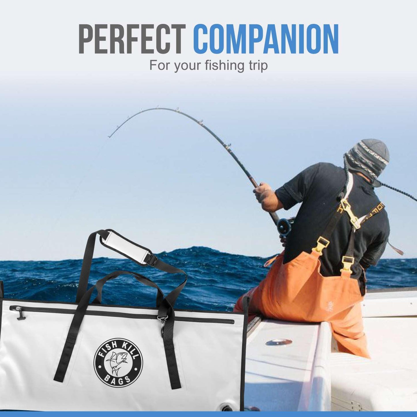 Flat PVC Tarpaulin Insulated Fish Cooler Kill Bag - Waterproof Fishing Cooler Bag with Easy Grip Carry Handles - Portable Soft Cooler - 3 Sizes