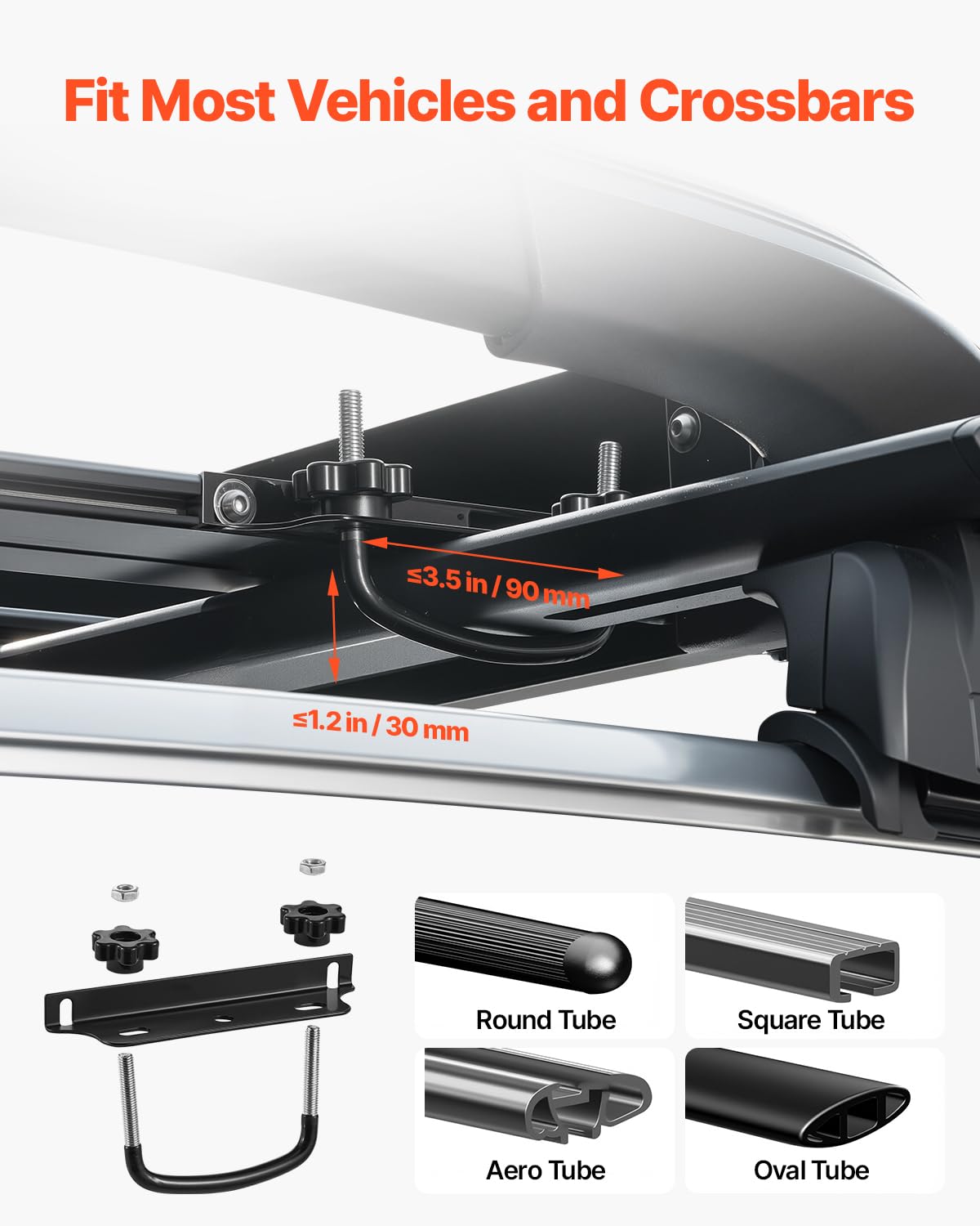 VEVOR Roof Rack Cargo Carrier, 48 x 40 x 5.6 in, Universal Rooftop Cargo Basket, Car Top Luggage Holder with 150 lbs Max Load Capacity, 4.1 in Fence, Anti-Rust Alloy Steel, Wind Fairing, for SUV Car