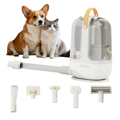 Pet Grooming Vacuum Kit - Cat & Dog Grooming Kit for Easy Pet Care at Home & Outdoor, 12000 Pa Powerful Suction， 8000mAh Vaccum Cleaner - Includes Clippers, Brush, Nail Trimmer Grinder