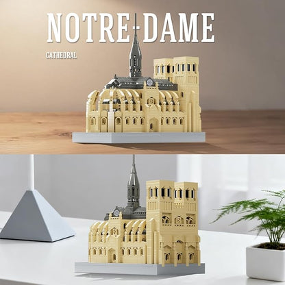 HOOLEDAY Micro Mini Notre Dame Cathedral Building Block Set Famous Architecture 1038 Pieces Gifts for Adults