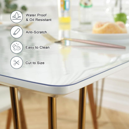 LovePads Frosted Desk Mat 16 x 32 Inch, 1.5mm Thick Frosted Table Protector, Waterproof Plastic Table Cover Protector, PVC Desk Protector Mat, Vinyl Desk Cover for Desktop, Coffee & Dining Table