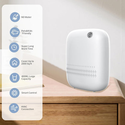 Upgraded Scent Air Machine for Home Cover Up to 2000 sq.ft, Waterless Essential Oil Diffuser 400ML, Hotel and Commercial Use, Waterless Cold Air Diffuser for Home, Office