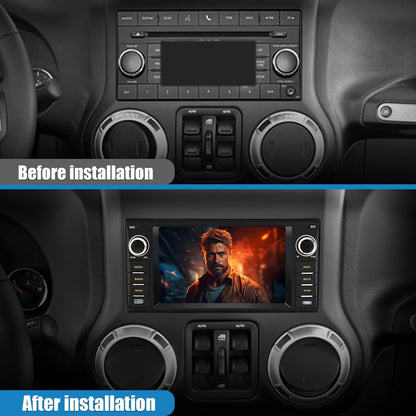 5G Car Radio for Jeep Wrangler JK Compass Patriot/Chrysler/Dodge RAM Charger [2GB+32GB], 7 inch Touch Screen Android 13 Stereo with Bluetooth GPS Wireless CarPlay Andriod Auto AM/FM DSP