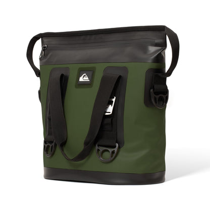 Quiksilver Tote Bag Soft Cooler 20L, Holds 24 Cans, 48 Hour Insulation, Leakproof & Waterproof Design, Heavy Duty TPU, IPX7, Multiple Padded Straps, Bottle Opener (Trekking Green)