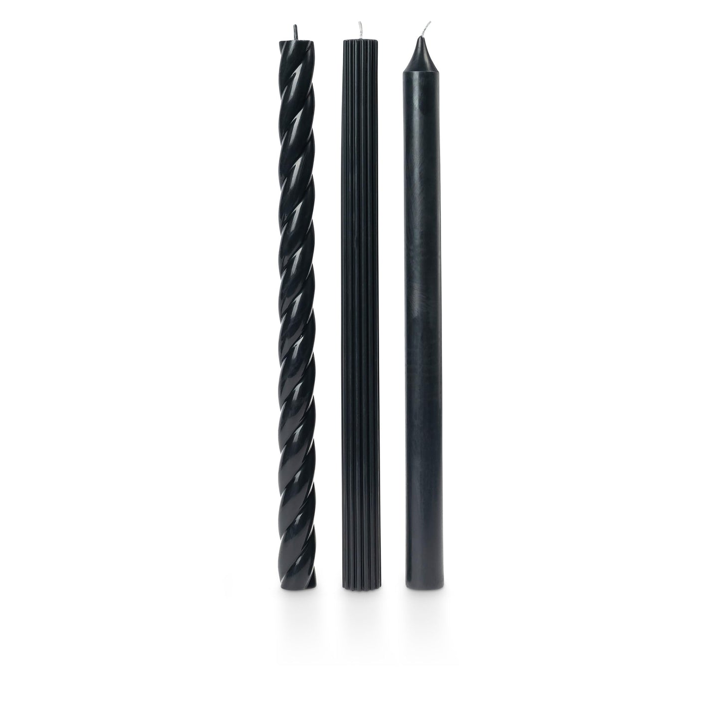 Illume Beautifully Done Unscented Assorted Candle Tapers 3-Pack, Black