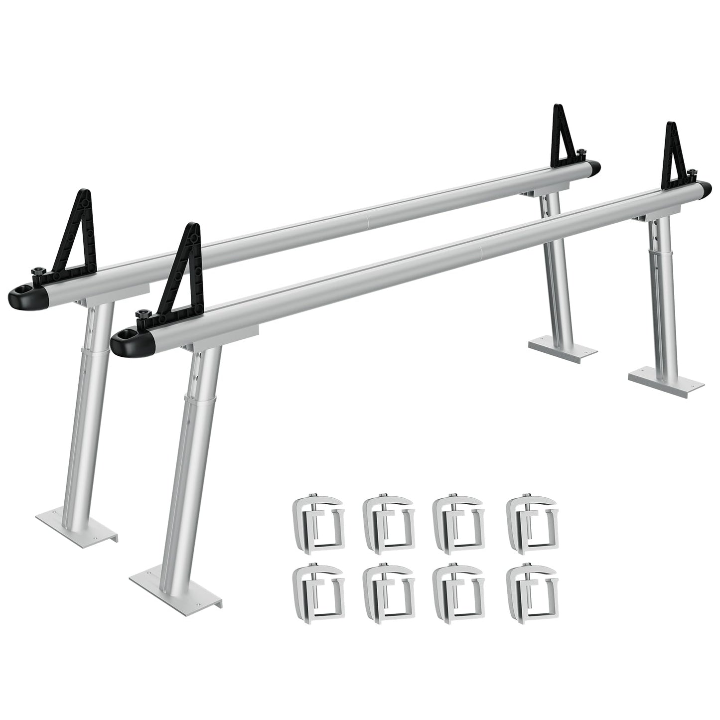 Truck Rack, 17"-29" Aluminum Adjustable Ladder Rack for Trucks, 800 lbs Capacity Heavy Duty Truck Bed Rack with Non-Drilling C-Clamps, Pickup Truck Racks for Kayak, Surfboard, Lumber, Ladder