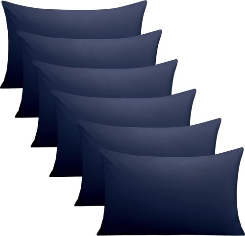 FLXXIE Microfiber Queen Pillowcases - Ultra Soft, Wrinkle & Fade Resistant | 20x30 Inches, Navy - 6 Pack