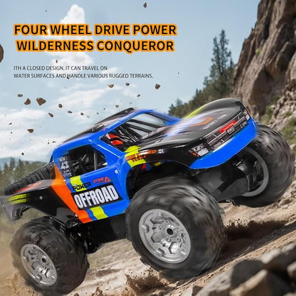 Waterproof RC Monster Truck Amphibious Remote Control Trucks 13In Big Off Road RC Cars for Kids 4WD 360° Rotation Two Rechargeable Batteries Gifts for Boys Girls Age 4-12 Pool Toys (Orange)