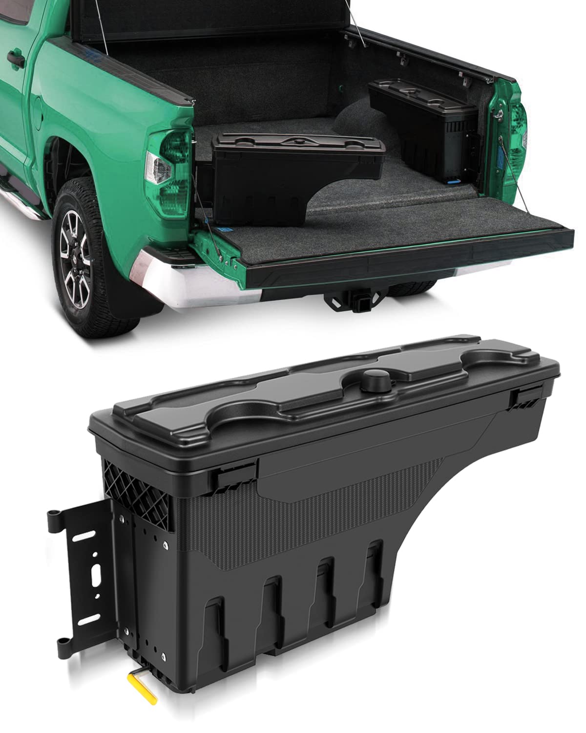 SCITOO Truck Bed Tool Box for Dodge Ram 1500/2500 / 3500 2002-2018 Left Driver Side,Multi-Compartment Dividers Organized Storage,Heavy Duty & No-Drill Installation