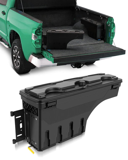 SCITOO Truck Bed Tool Box for Dodge Ram 1500/2500 / 3500 2002-2018 Left Driver Side,Multi-Compartment Dividers Organized Storage,Heavy Duty & No-Drill Installation