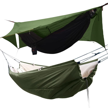 11Ft All-in-one Hammock Tent with Underquilt, Warm Insulation Ultralight 4 Season Under Quilt for Hammocks, Portable for Hiking, Backpacking