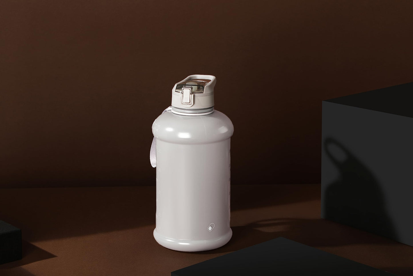 H2O Capsule INSPO Gallon Water Bottle with Time Marker and Straw Motivational Hydration Tracker Jug Big BPA-Free Food-Safe Leakproof Drinking Bottle with Handle & Strap, Lotus Blossom