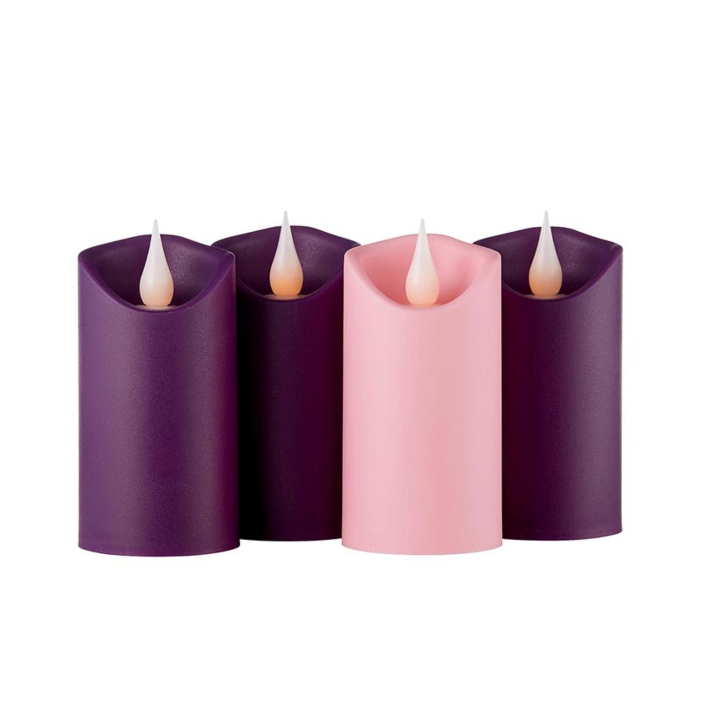 Needzo Flameless Advent Tabletop Pillar Candle Set, Unscented LED Candles, Christmas Wreath Accessories Home Decor, Pack of 4