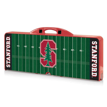 PICNIC TIME NCAA Stanford Cardinal Football Field Folding Picnic Table - Camping Table - Outdoor Table with Umbrella Hole, (Red)