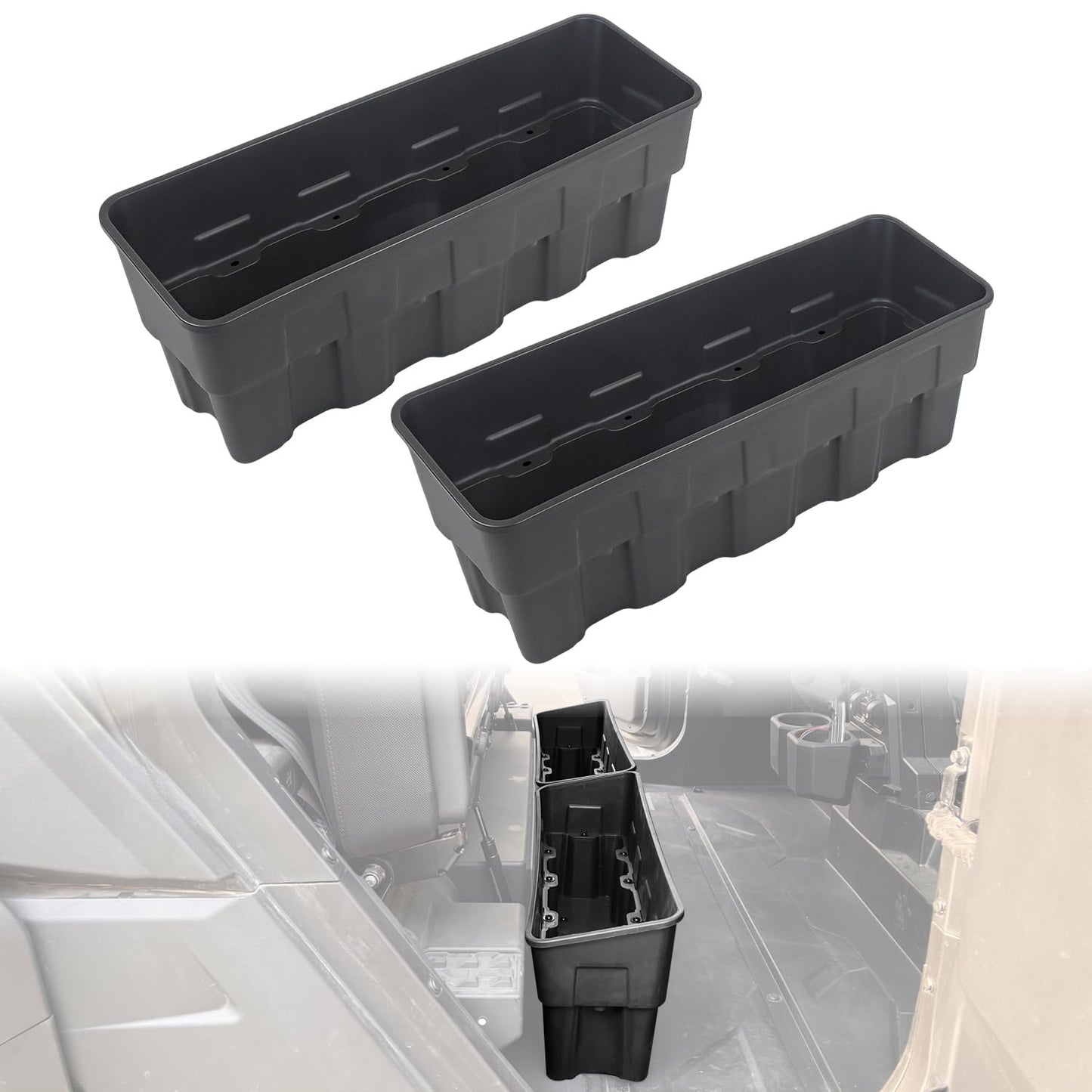 POYEACO Rear Underseat Storage Boxes Compatible with 2024-2026 Polaris XPEDITION XP 5/ ADV 5 Accessories, Under Seat Poly Combined Storage Bins Organizer Box 13L+13L (2PCS)