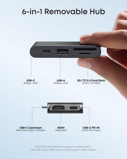 Anker Nano 13-in-1 Laptop Docking Station with Detachable 6-in-1 Hub, USB-C 3 Display Docking (2 HDMI+1 DP), 10 Gbps USB-C, 3 USB-A, Audio, SD/TF, Ethernet, 100W Max PD for Dell/Lenovo/HP Home Office