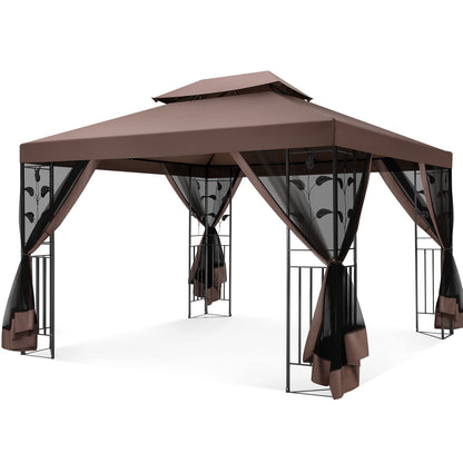 COBIZI Gazebo with Improved Cold-Proof Nettings Winter Gazebos on Clearance Heavy Duty Gazebos Double Roof with Metal Frame Gazebo Tent for Patio, Deck (Frame Thickened)