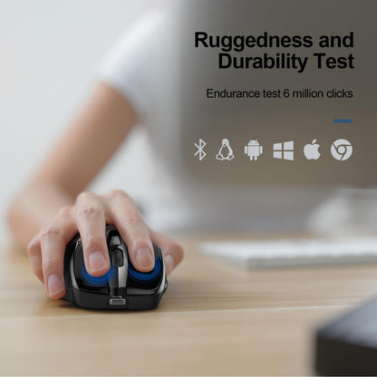 TECKNET Wireless Mouse (BT5.0/3.0 & 2.4G) Rechargeable 4800 DPI Silent USB A & Bluetooth Mouse 6 Buttons, Wide Compatibility - Grey