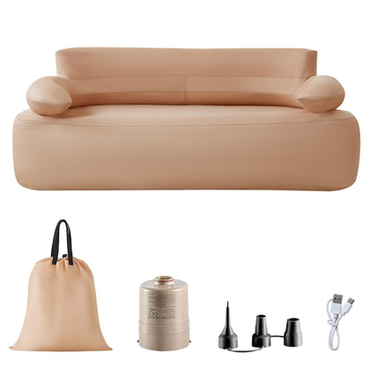 ZTOONE Inflatable Sofa with Built-in Air Pump Rechargeable, Inflatable Couch Support 880 lbs,Blow Up Couch for Camping Home,Travel,Picnic
