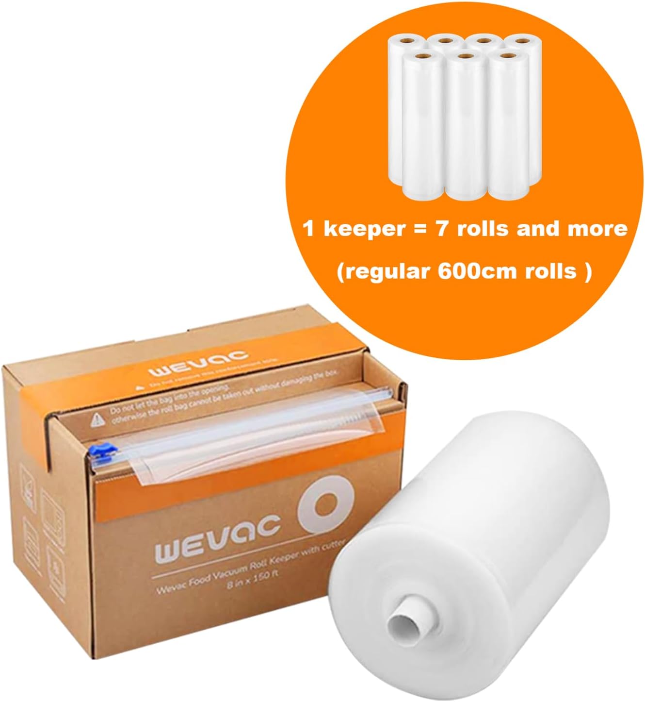 Wevac Vacuum Seal Roll - 8” x 150’ Food Saver Bags with Cutter | BPA Free, Commercial Grade for Meal Prep & Storage