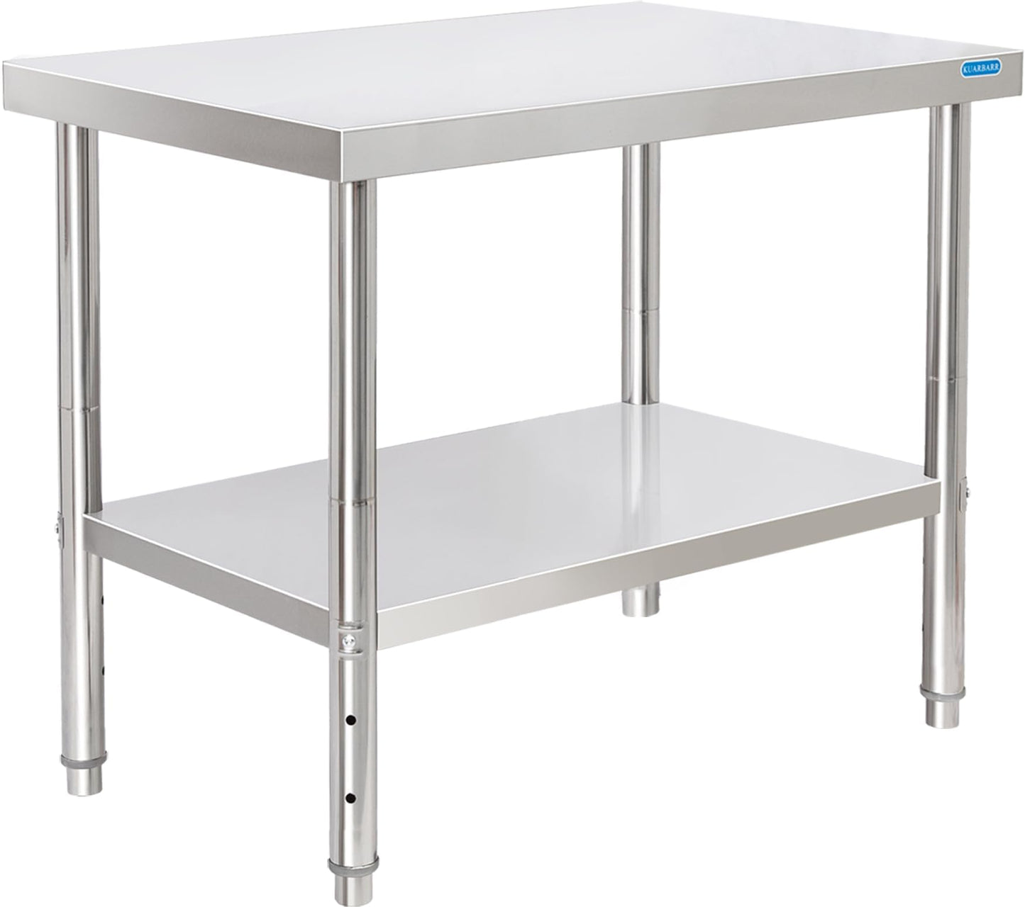 KUARBARR Stainless Steel Table for Prep & Work with Undershelf 24 x 36 Inches NSF Metal Commercial Kitchen Prep Table with Adjustable Under Shelf Worktable for Restaurant Home Outdoor