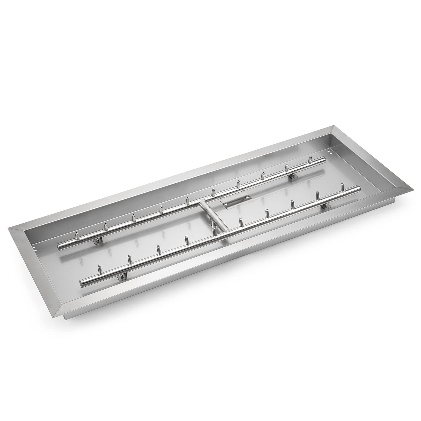 Stanbroil 36 x 12-Inch Rectangle Drop-in Fire Pit Pan with Jet Burner, 304 Stainless Steel Gas Firepit Insert for DIY Firepit Table, High Flame150,000 BTU Max
