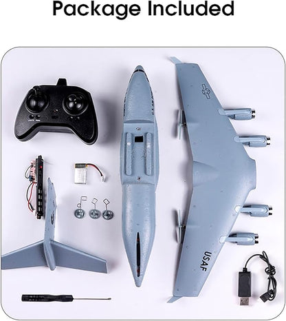 RC Plane Remote Control Airplane 2 Channels RC Airplane C-17 Military Transport Aircraft 2.4GHz EPP Foam Fixed-Wing RC Glider with Gyro and 2 Batteries Easy to Fly for Beginners