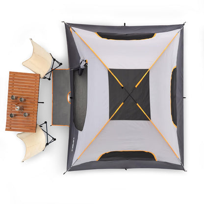 UNP 6 Person Dome Tent with Screen Room, Portable Camping Tent with Screened-in Porch, Dome Tent for Outdoor Camping - 14'x11'x72''(H) (Gray)