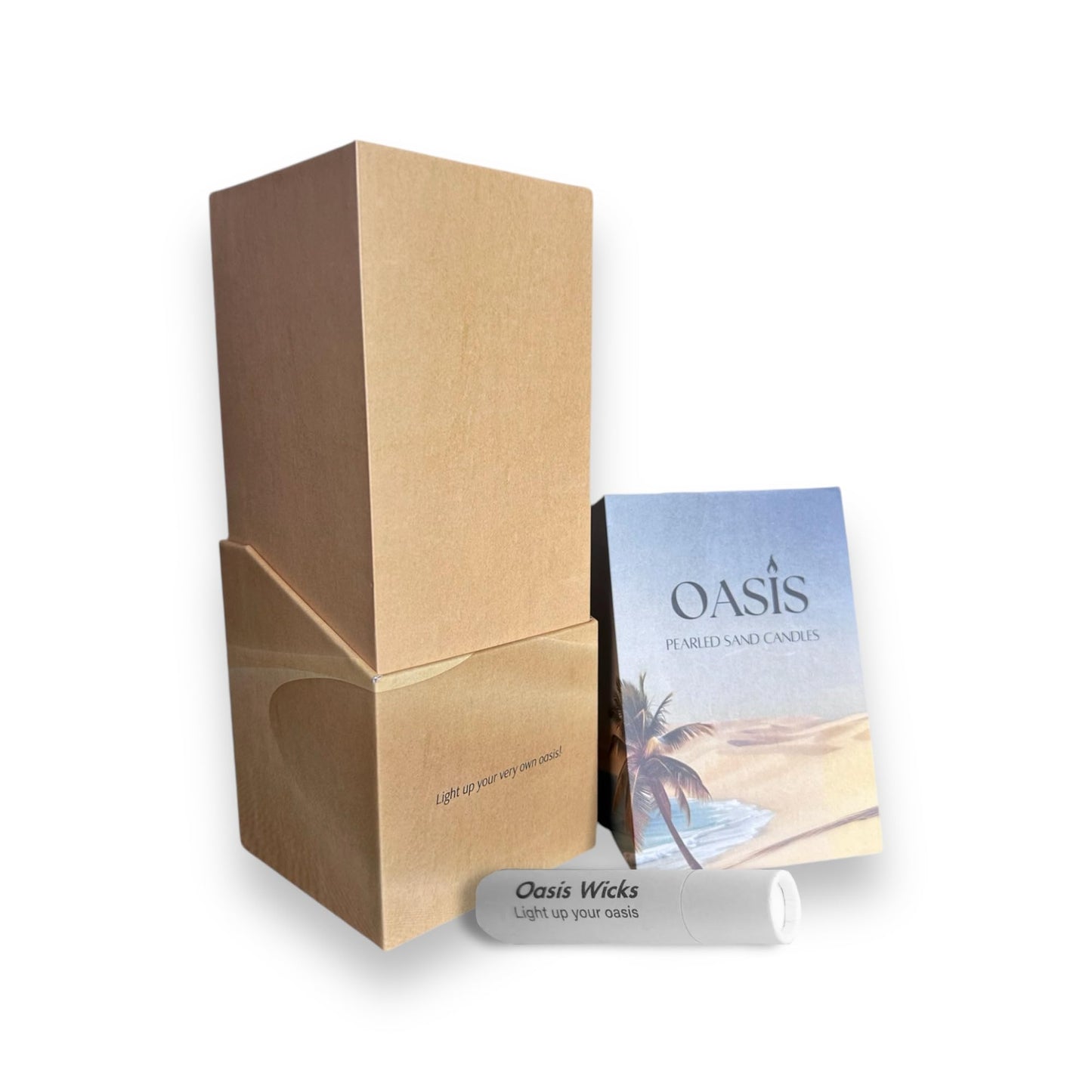 Oasis Pearled Sand Candle - 18oz Sand Wax, Refillable, Scented & Unscented Luxury Candle with 30 Wicks, Up to 120 Hours Burn Time (Salndalwood Vanilla)