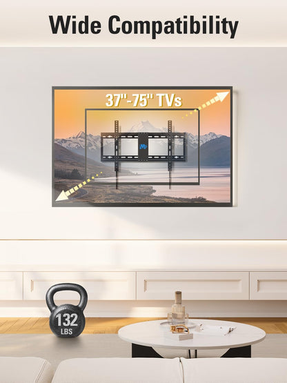 Mounting Dream TV Wall Mount - Universal Tilt for 37-75 Inch TVs | Max VESA 600x400mm, 132lbs Capacity