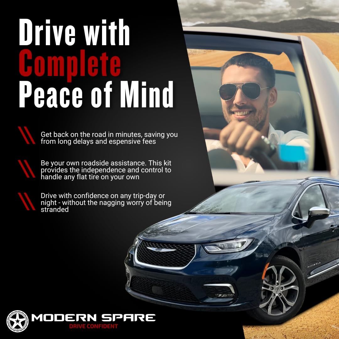 Modern Spare Complete Compact Spare Tire Kit - Fits 2016-2026 Chrysler Pacifica