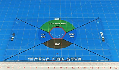 LITKO Fire Template Compatible with BattleTech (Mech Fire Arc Template)